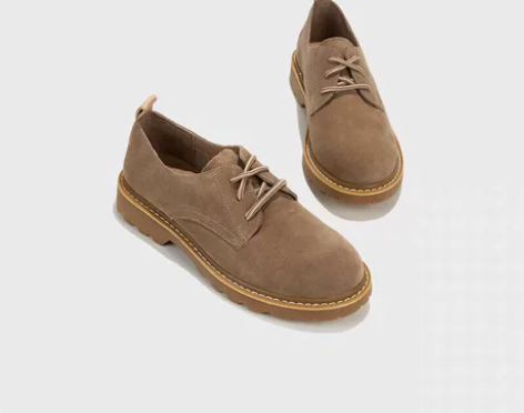 热风女鞋复古休闲鞋单鞋,36码。 剖层牛皮...