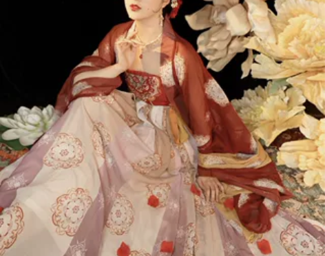 玉术原创汉服女霓裳诃子裙大袖衫唐制夏季刺绣...