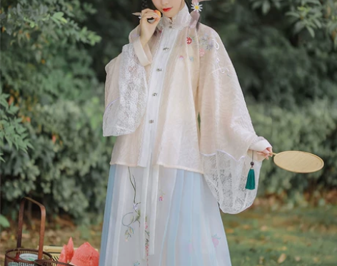 七月夕 草莓奶昔 明制竖领对襟衫马面裙大明...