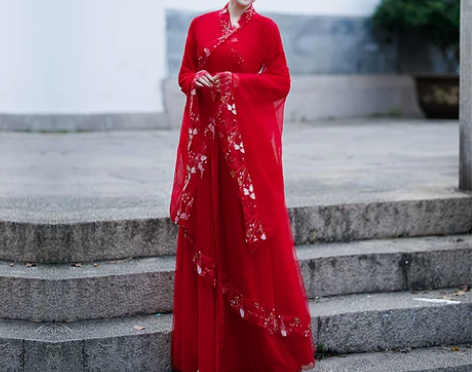 汉服女红色古装中国风2022新款古典民族风...