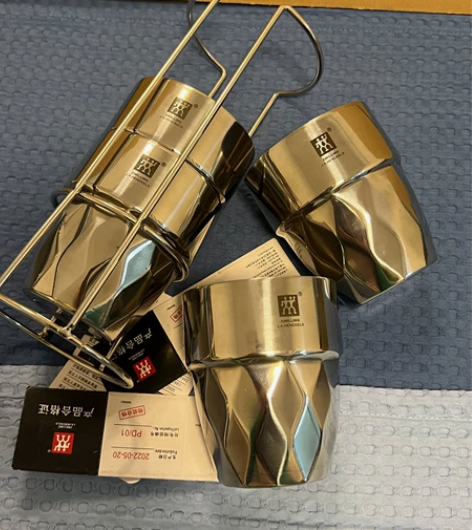 特价包邮！捡漏！！！双立人不锈钢套装杯子水...