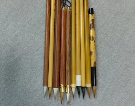 闲置的十支小楷毛笔合售，狼毫，羊狼兼毫，紫...