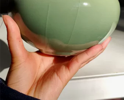 龙泉青瓷 豆青风水缸 纯手工制作 开片...