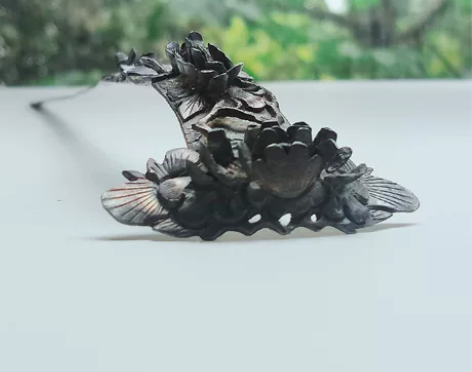 老银起/铲花(精工)花鸟簪 这种工艺似是东...