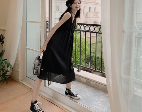 范智乔 2019夏装新款智熏法式裙女中长款...