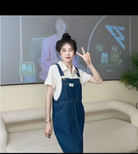 牛仔背带裙 80-130可穿 尺码L 感兴...