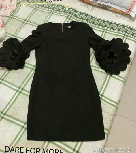 韩范花朵瓣袖荷叶裙、S码！、九新哈，喜欢3...