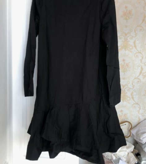 全新连衣裙鱼尾黑色长袖鱼尾裙荷叶裙 胸围9...