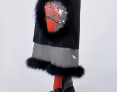 幻像颗粒新中式半身裙原创国潮风女装复古秋冬...