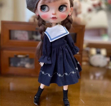 blythe小布娃衣日系文艺风连衣裙 ob...