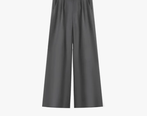 kumikumi设计感高腰西装裤休闲裤女夏...