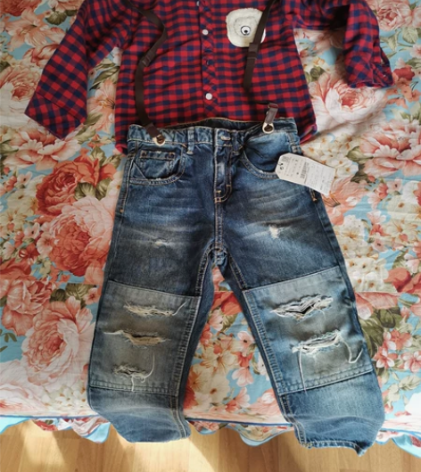 ZARA 2022新款 童装男童牛仔裤 女...