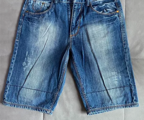 男夏季牛仔短裤双色入 裤脚是可以卷起来的 ...