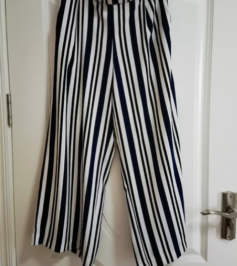 ZARA高腰条纹休闲裤 欧版S码 感兴趣的...