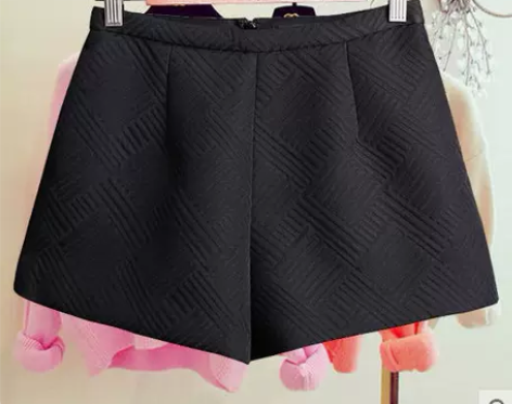 欧时力2015新款女春装高腰休闲裤提花A字...