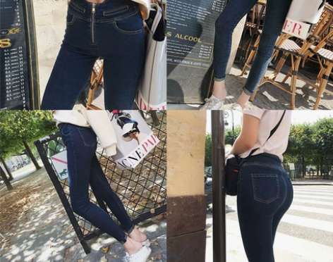 美美的夏夏：万能必入超显瘦高腰紧身牛仔铅笔...