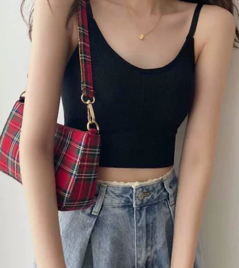 科幻万物，小吊带背心女带胸垫内搭打底衫夏季...