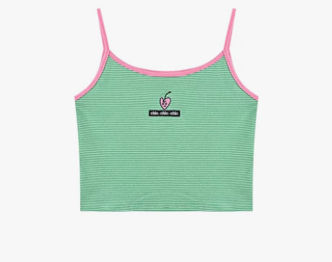 外穿撞色条纹背心吊带辣妹纯欲上衣别致夏季女...