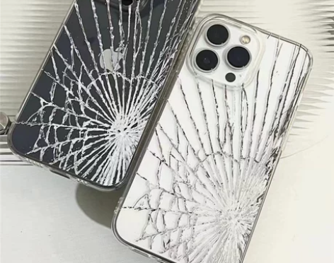 原创个性创意裂纹 13pro透明手机壳