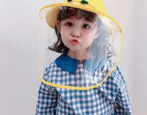 宝宝防飞沫帽子婴儿防护帽小鹿男女童隔离帽可...