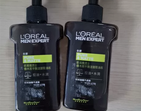 欧莱雅男士橡木炭平衡洁面吸油冻， 控油深层...