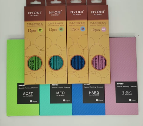 尼奥尼炭笔美术速写软碳笔软中硬素描铅笔套装...