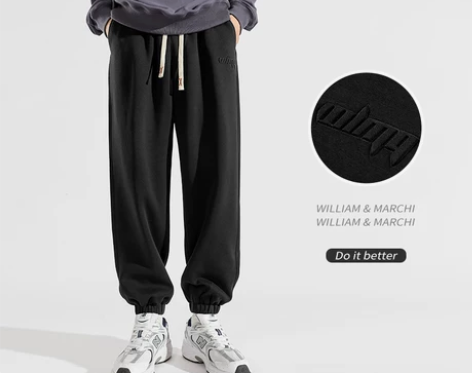 裤子加绒 加厚裤子运动休闲裤男生秋冬季束脚...