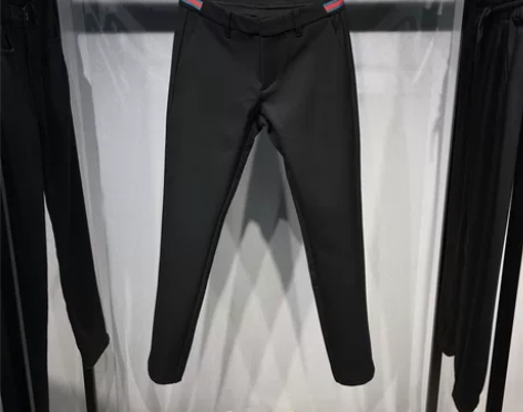 马克华菲冬季黑色男士加绒休闲裤男商务中腰加...