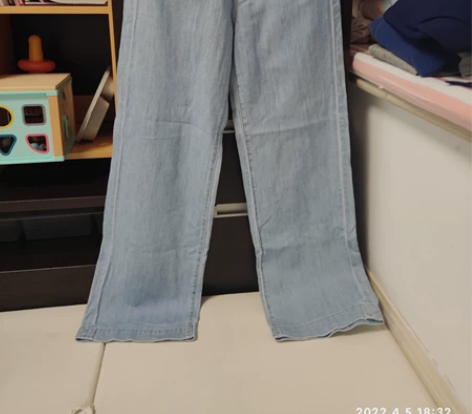 Vero moda 牛仔阔腿裤，下水一次 ...