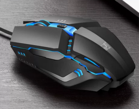 电脑鼠标有线USB呼吸灯游戏鼠标有声家用办...