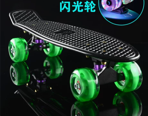 四轮滑板儿童初学者代步香蕉板3-6-12岁...