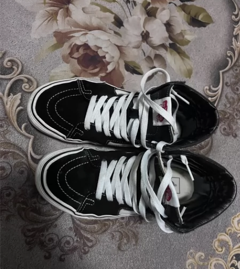 VANS SK8-HI范斯经典款黑白高帮帆...