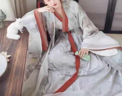 可换 汉服【银狐】 魏晋交领 三米摆  L...