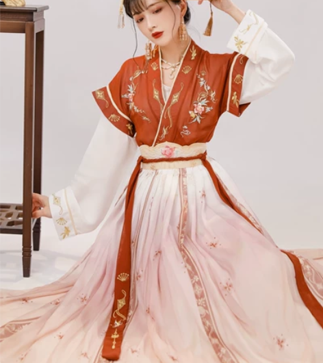 玉术  一揽芳华  唐褙子  红色3件套 ...