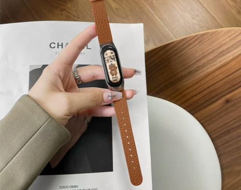 手环腕带小红书原款秋冬季小米手环真皮 赠膜