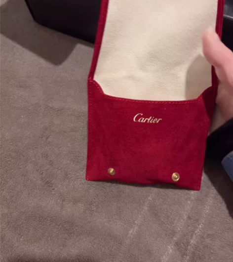 Cartier 卡地亚 红色绒布手表便携旅...