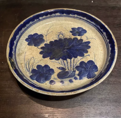 清代光绪潮州枫溪青花花鸟瓷器,旧藏,茶垫,...