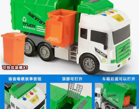 【全新包邮】儿童垃圾车垃圾分类玩具惯性环卫...