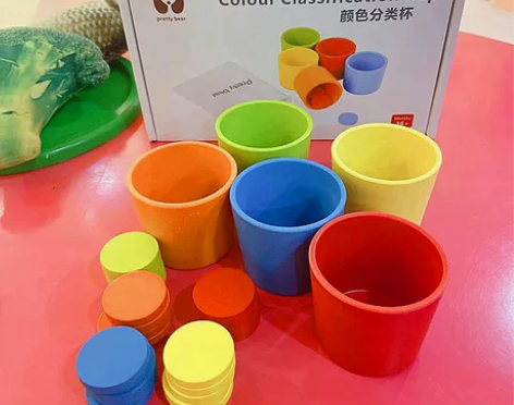 蒙氏教具宝宝认识颜色分类杯认知训练配对儿童...