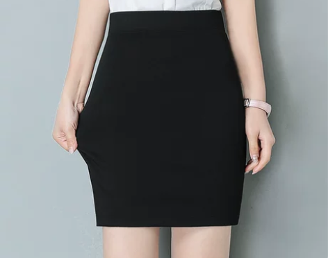 新款春夏包臀裙半身裙包裙高腰裙弹力修身黑色...