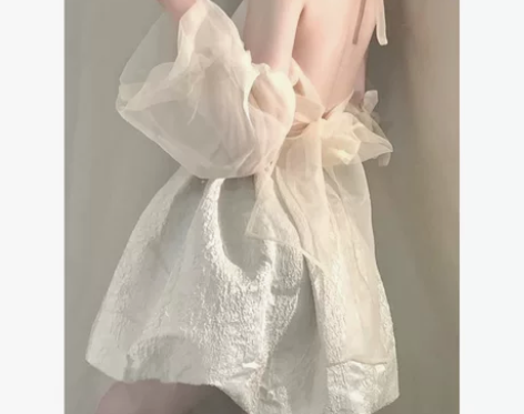 纯欲露背仙女裙设计感小众蓬蓬裙高级感公主裙...