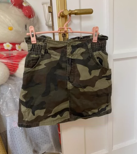 工装风迷彩短裙 半身裙 军绿色 购于日本 ...
