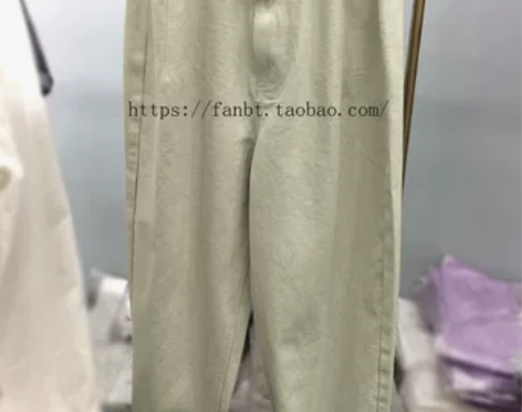 秋冬装可调节系扣宽松褶裥休闲裤ins纯色简...