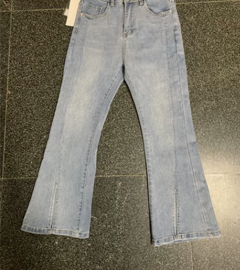 全新2023年新款春秋款高腰显瘦修身开衩微...