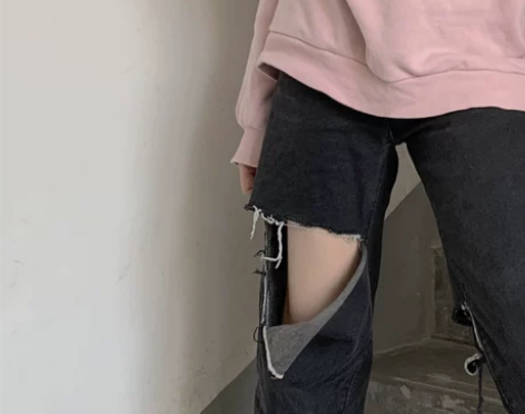 胖妹妹宽松牛仔裤女2020新款女装高腰黑色...