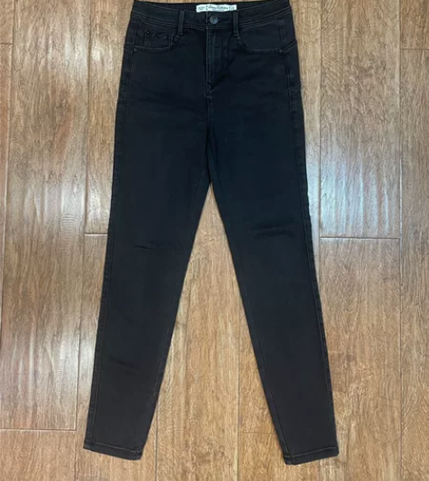 全新美特斯邦威26高腰弹力修身牛仔裤烟管裤...