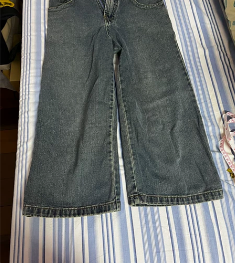 蓝黑色七分牛仔裤喇叭裤 M号165-170...