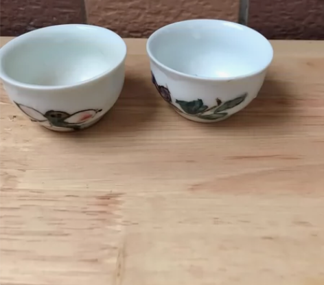 手工绘画制作，茶杯两只，手工细致工艺。现低...