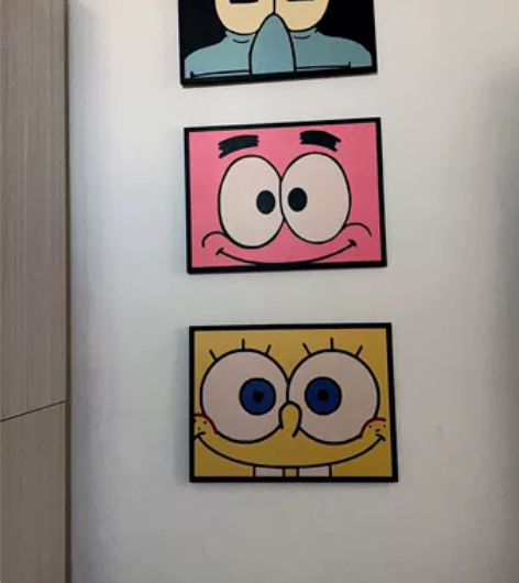 可爱海绵宝宝无框画挂画派大星章鱼哥装饰画 ...