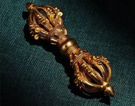 西藏手工艺纯铜纯手工打造鎏金九股多杰降魔杵...